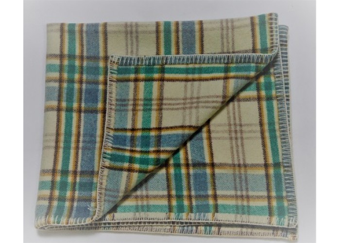 Gender neutral welsh baby blankets. Blue, peppermint & Cream BB42